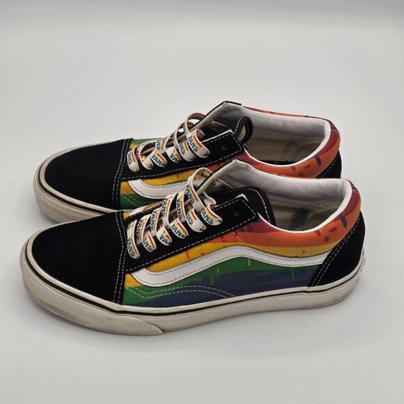 Vans Old Skool Rainbow Pride Sneakers Lace Up Canvas Shoes - Picture 1 of 13